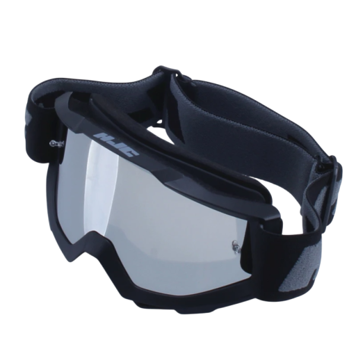 Czarne okulary ochronne motocyklowe ze srebrnymi szkłami 20 x 10,3 cm Okulary motocyklowe chroniące przed wiatrem i słońcem Szkło lustrzane i rozmiar uniwersalny