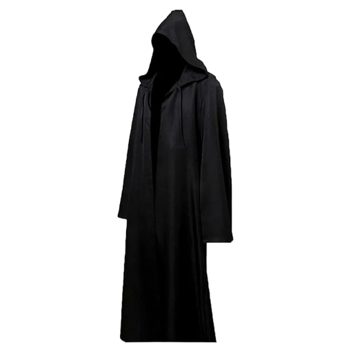 Czarny płaszcz z kapturem Halloweenowy płaszcz dla dorosłych Czarny płaszcz Cosplay kostium czarodzieja