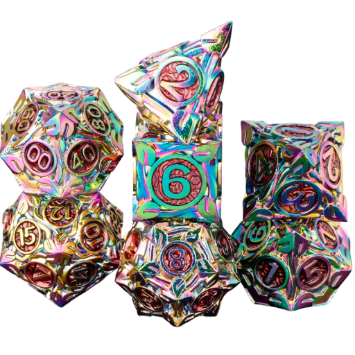 Dados de Jogo 7 pcs RPG Folhas Fantásticas Naturais Conjunto de Dados para Jogos de Tabuleiro Dragão Dungeons e Sistemas de Roleplay