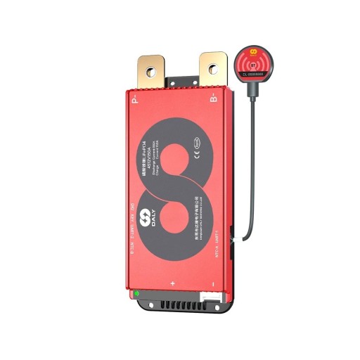 DALY smart BMS 16S 48 V 150 A Balancer Bluetooth og NTC sensor 66 x 164 x 21 mm til LiFePO4 batterier Rød Campingvogne og solenergi