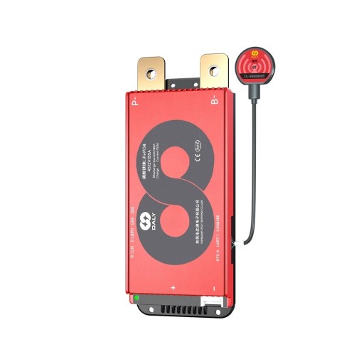 DALY Smart BMS 16S 48 V 150 A beskyttelsesmodul til LiFePO4 batterier 66 x 164 x 21 mm Bluetooth RS485 CANBUS NTC rød til lithiumbatterier
