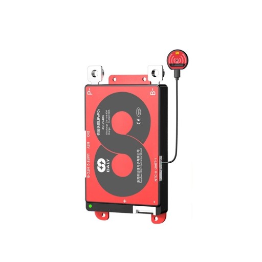 DALY smart BMS 16S 48 V 40 A Balancer Bluetooth og NTC-sensor 65 x 123 x 14 mm til LiFePO4-batterier Rød Campingvogne og solenergi