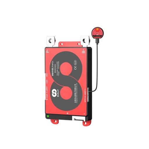 DALY smart BMS 16S 48 V 60 A Balancer Bluetooth og NTC sensor 65 x 123 x 14 mm til LiFePO4 batterier Rød Campingvogne og solenergi