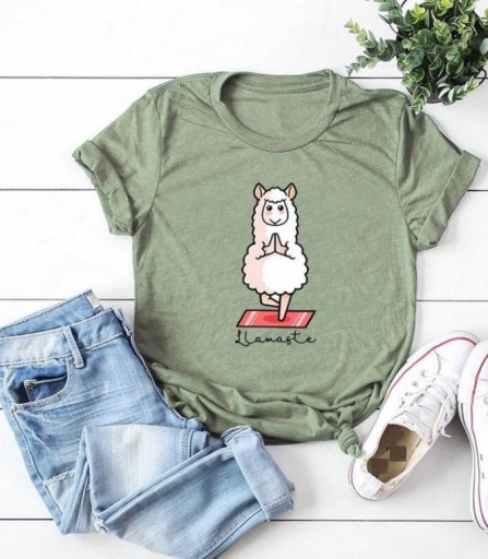 Dam T-shirt med fårtryck B383