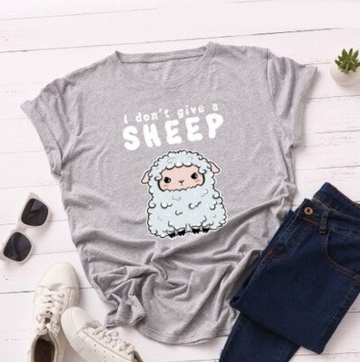 Dam T-shirt med fårtryck