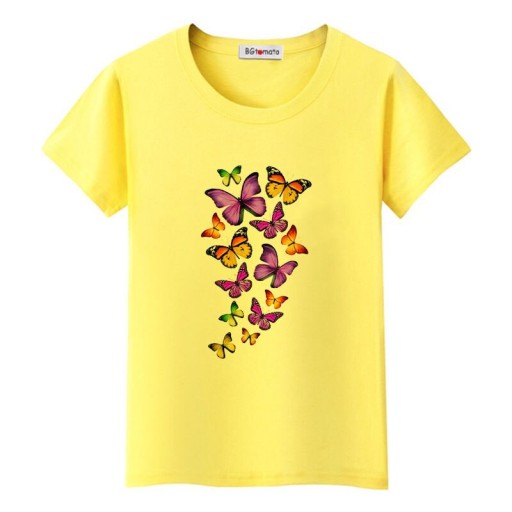 Dam T-shirt med fjärilstryck