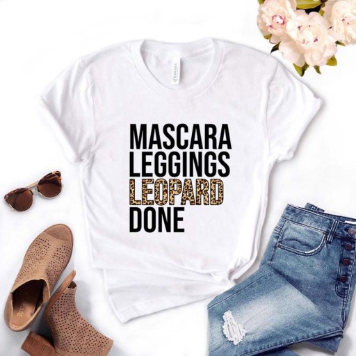 Dam T-shirt med leopardtryck