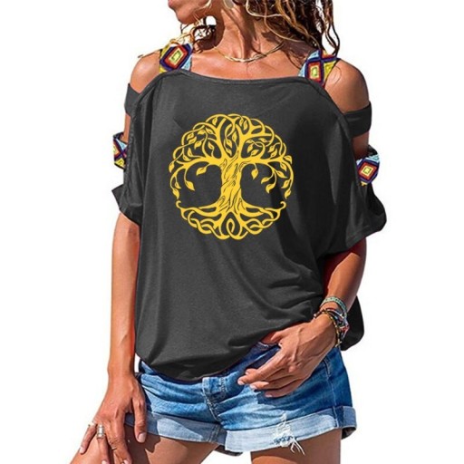 Dam T-shirt med utskärningar A1258
