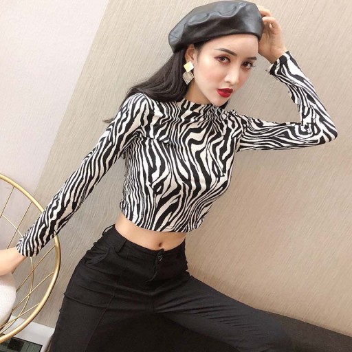 Dame crop top med dyremotiv