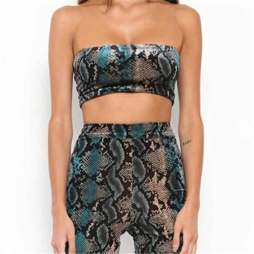 Dame crop top med dyreprint