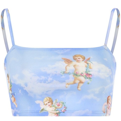 Dame crop top med engle A1200