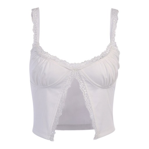 Dame crop top med slids