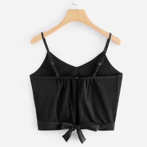 Dame crop top med sløjfe