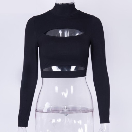 Dame crop top med udskæringer
