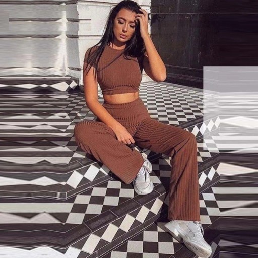 Dame crop top og bukser B908