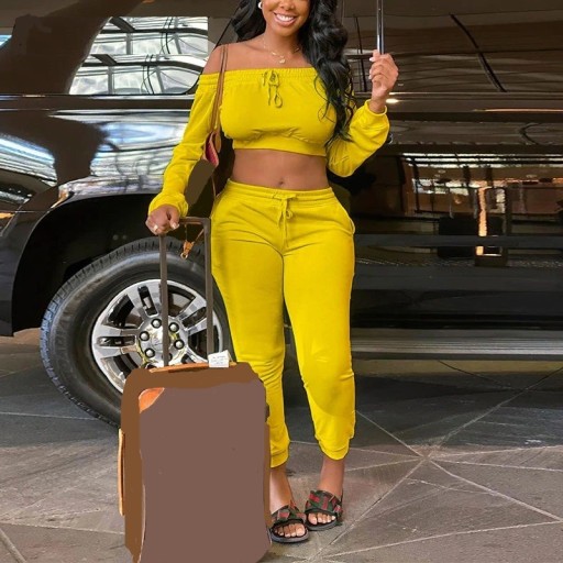 Dame crop top og joggingbukser B1011