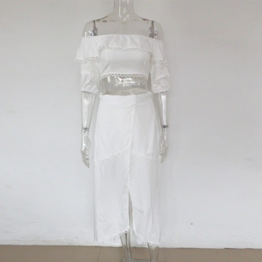 Dame crop top og nederdel B1131