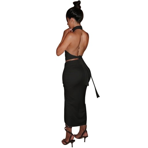 Dame crop top og nederdel B1216