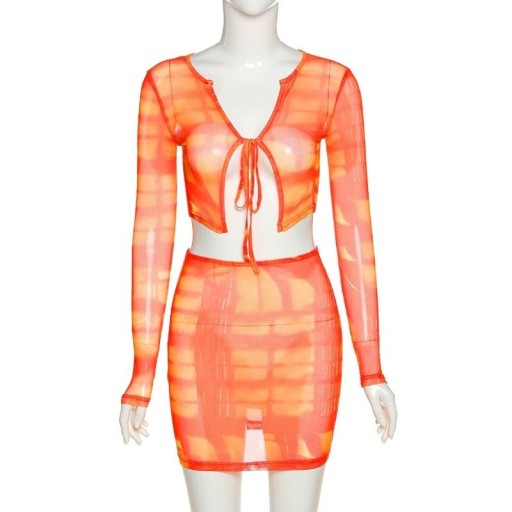 Dame crop top og nederdel B978