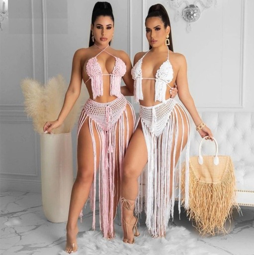 Dame crop top og nederdel P812