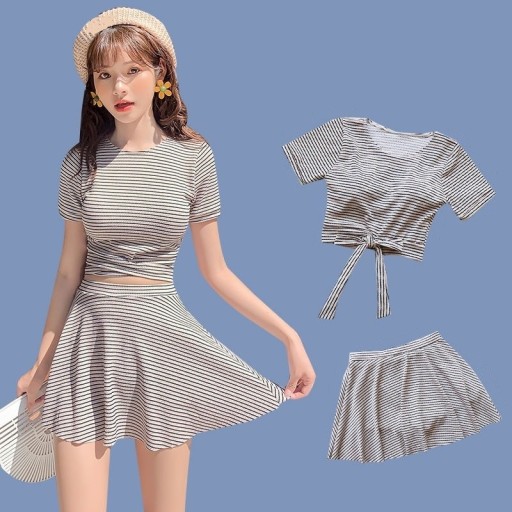 Dame crop top og nederdel P964