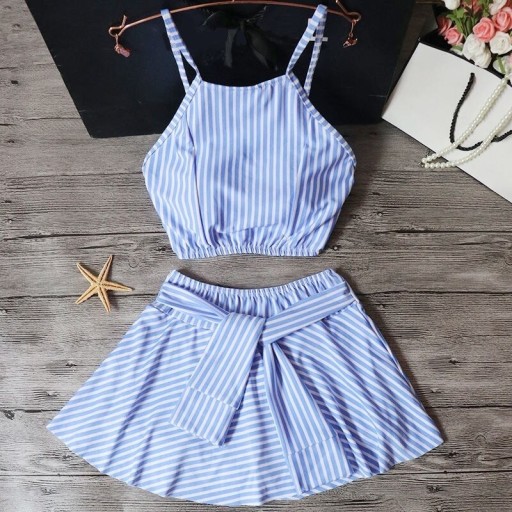 Dame crop top og nederdel P965