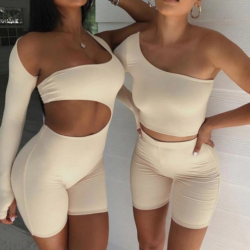 Dame crop top og shorts B1221