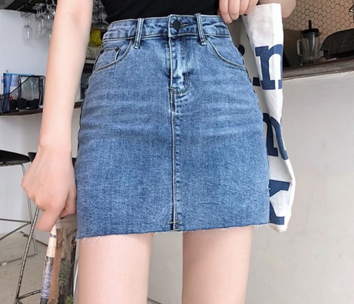 Dame denim mini nederdel G79