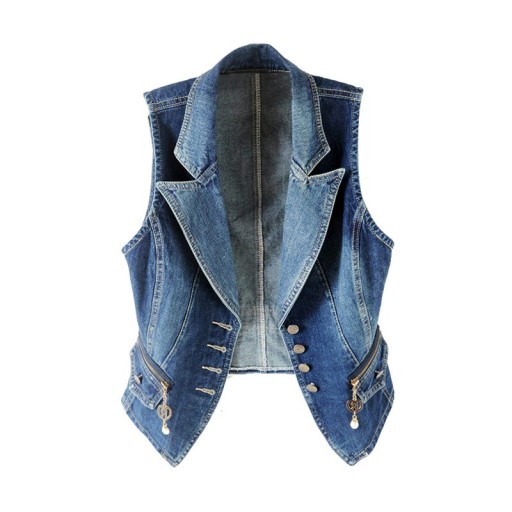 Dame denim vest P1892