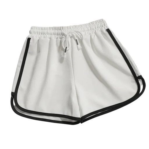 Dame elastiske fritidsshorts hurtigttørrende lette shorts med snøre, komfortable sommersportsshorts med løs pasform