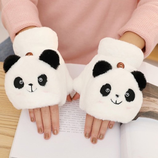 Dame fluffy vinterhandsker