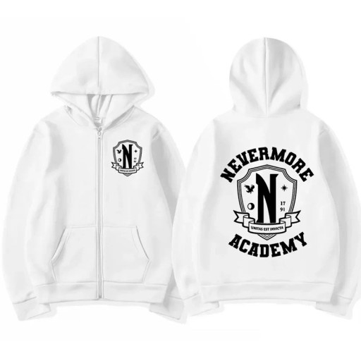 Dame hoodie med lynlås Enfarvet hoodie med skrifter og tegn Behagelig fritidsoverdel med lommer lavet af blød polyester i forskellige farver