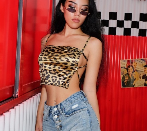 Dame leopard crop top A1184