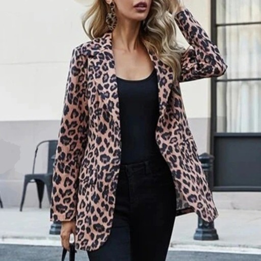 Dame leopardblazer