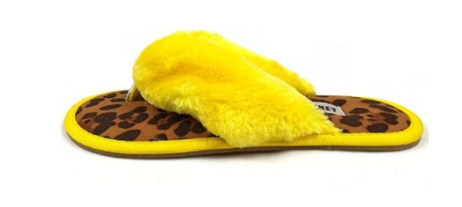 Dame leopardfarvede hjemmesko med flip-flops