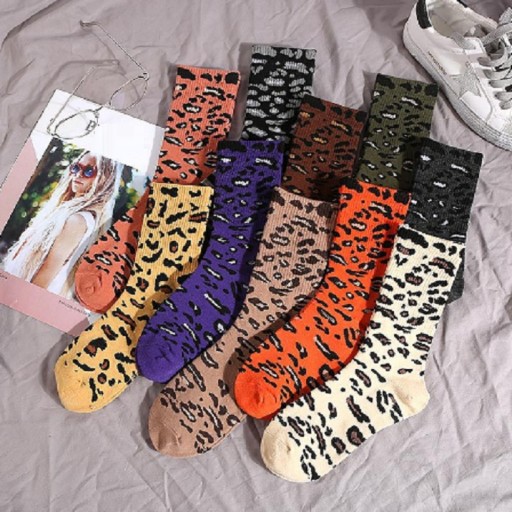 Dame leopardsokker