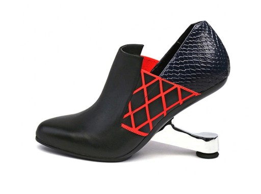 Dame loafers med hæl A844