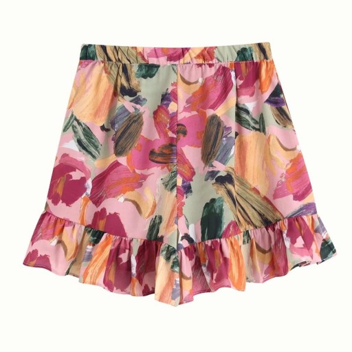 Dame mini-nederdel med wrap-detaljer A1176