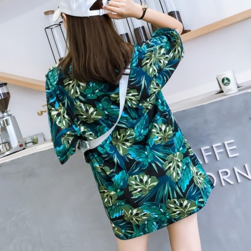 Dame oversized T-shirt med print A1202