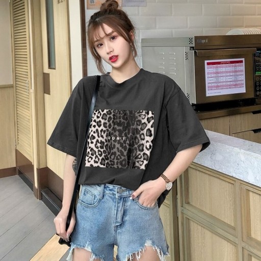 Dame oversized T-shirt med print