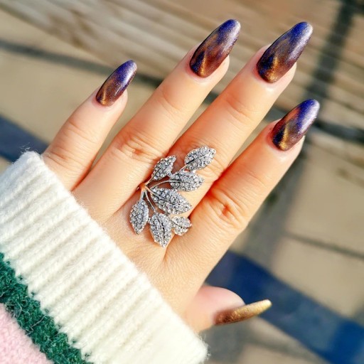 Dame ring med blade D2983
