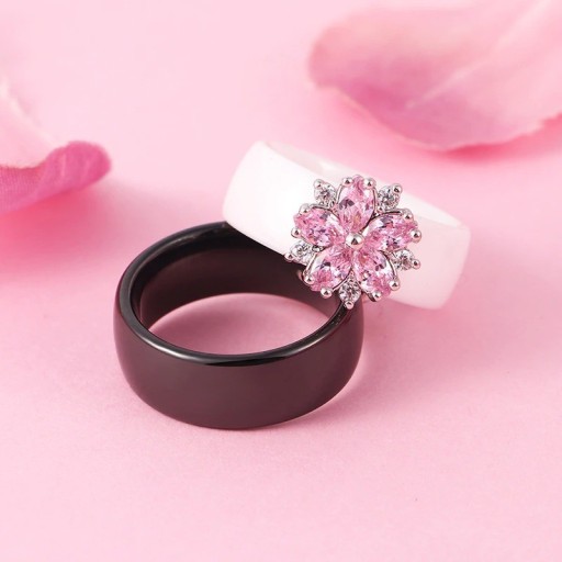 Dame ring med blomst D1858