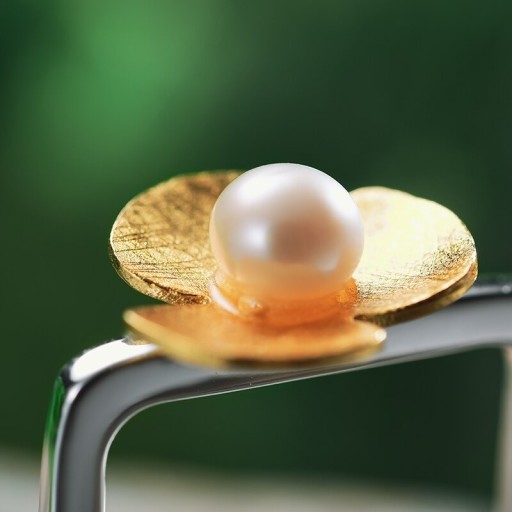 Dame ring med blomst D2411