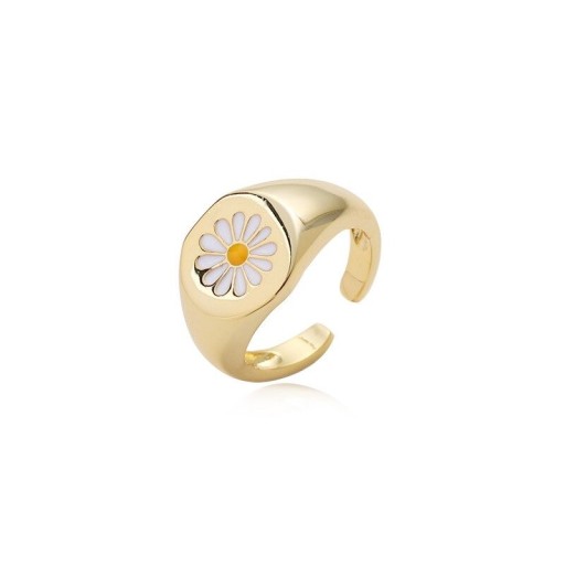 Dame ring med blomst D2472