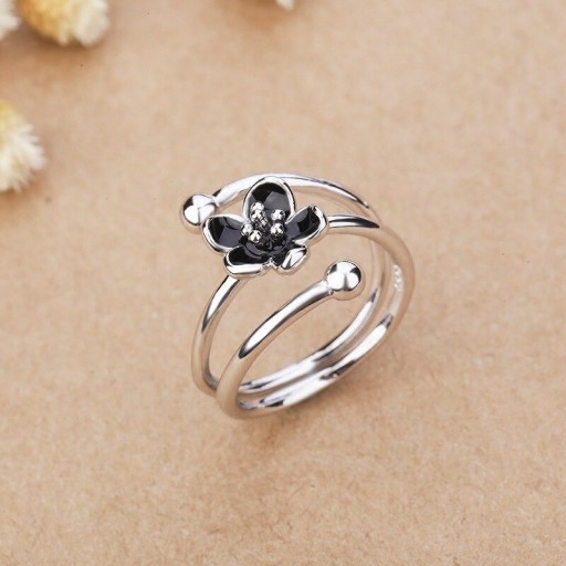 Dame ring med blomst D2880
