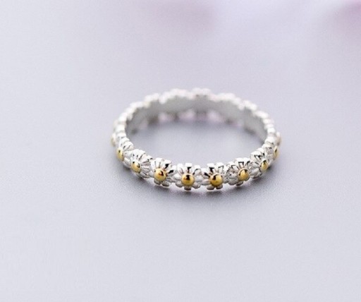 Dame ring med blomster D1141