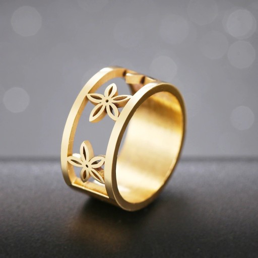 Dame ring med blomster D2942