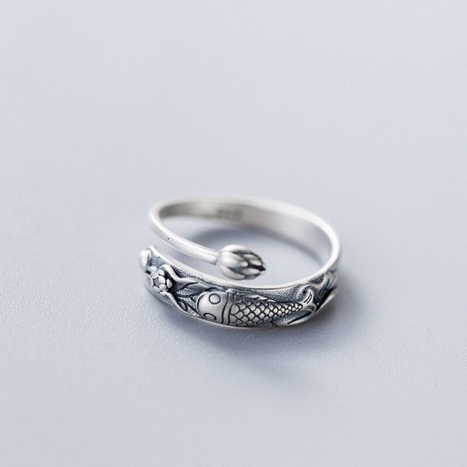 Dame ring med fisk D2382