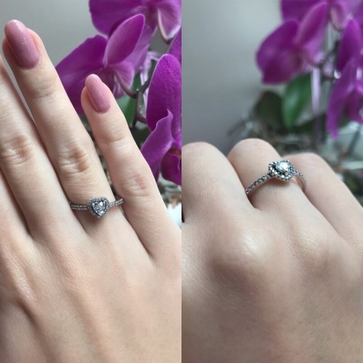 Dame ring med hjerte D1077