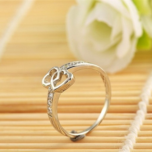 Dame ring med hjerte D1162